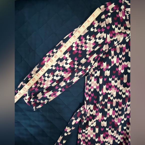 Ann Taylor Factory MP Navy Multi Print Shirt Dress - Picture 8 of 10